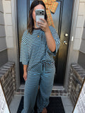 Marlowe Striped Pants - blue & brown