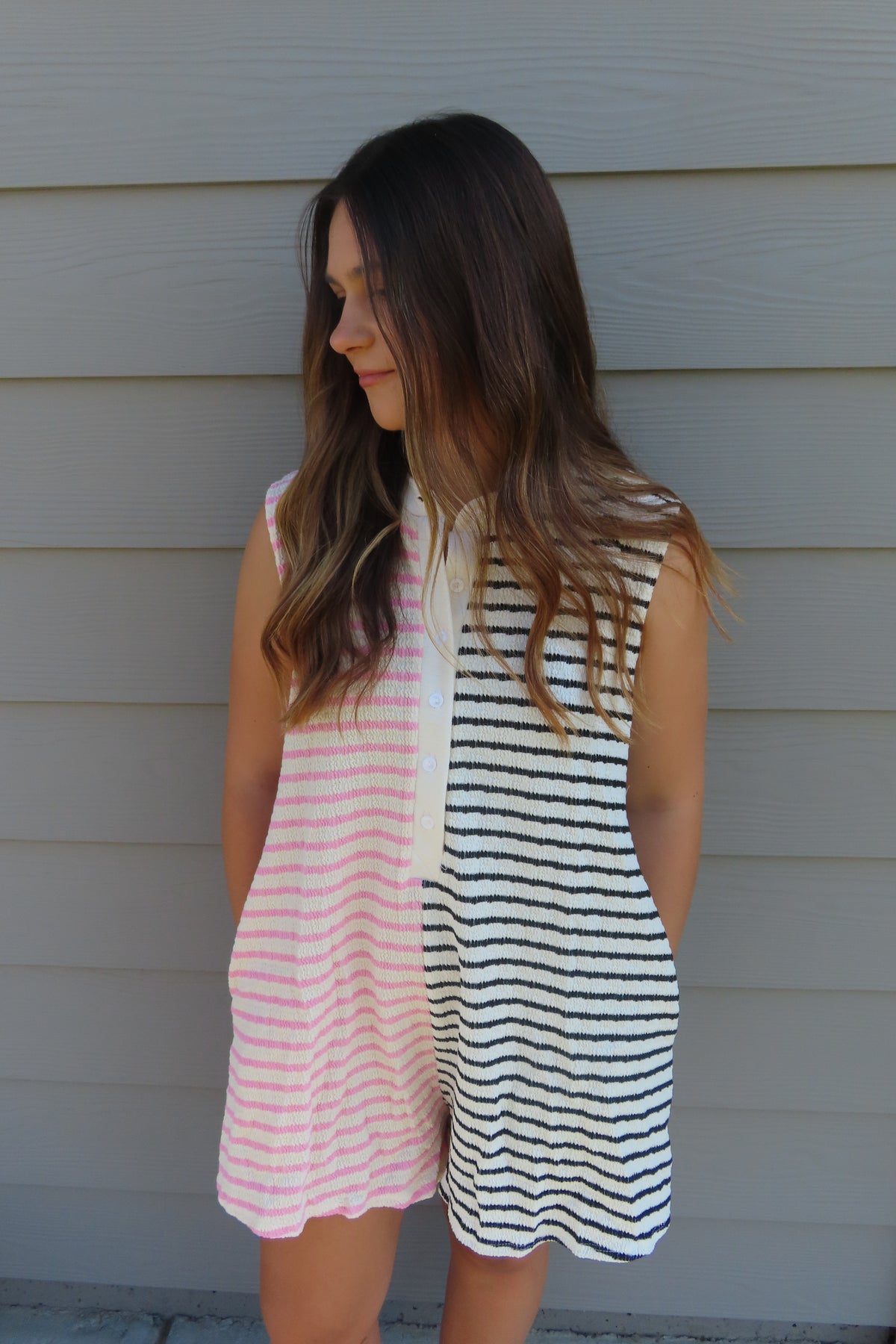 Textured Knit Romper