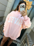 Embroidered Saved Mock Neck - baby pink